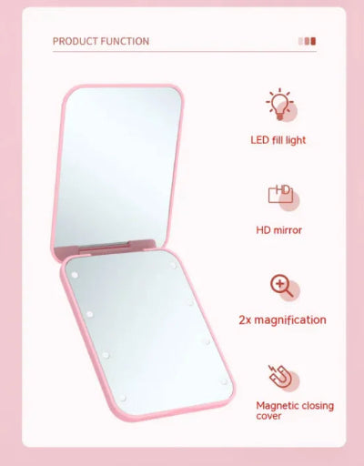 Glow Foldable LED Makeup Mirror